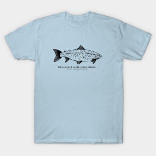 Landlocked Salmon with Common and Scientific Name - fish design T-Shirt